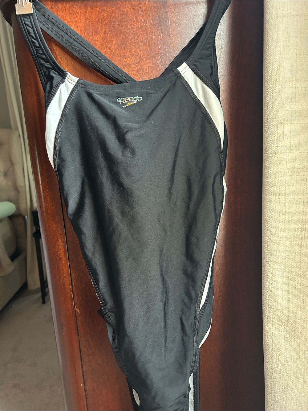 Speedo Black and White One-Piece Swimsuit